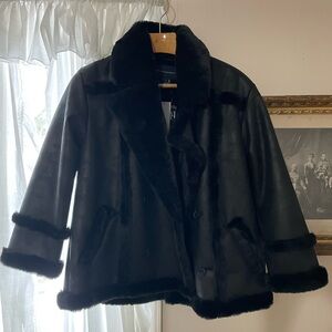 NWT French Connection Vegan Black Shearling Jacket